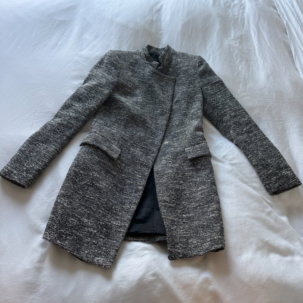 Zara Black and Gray Tweed Jacket XS